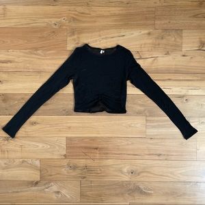 Out From Under: Sheer Long Sleeve Cropped Shirt